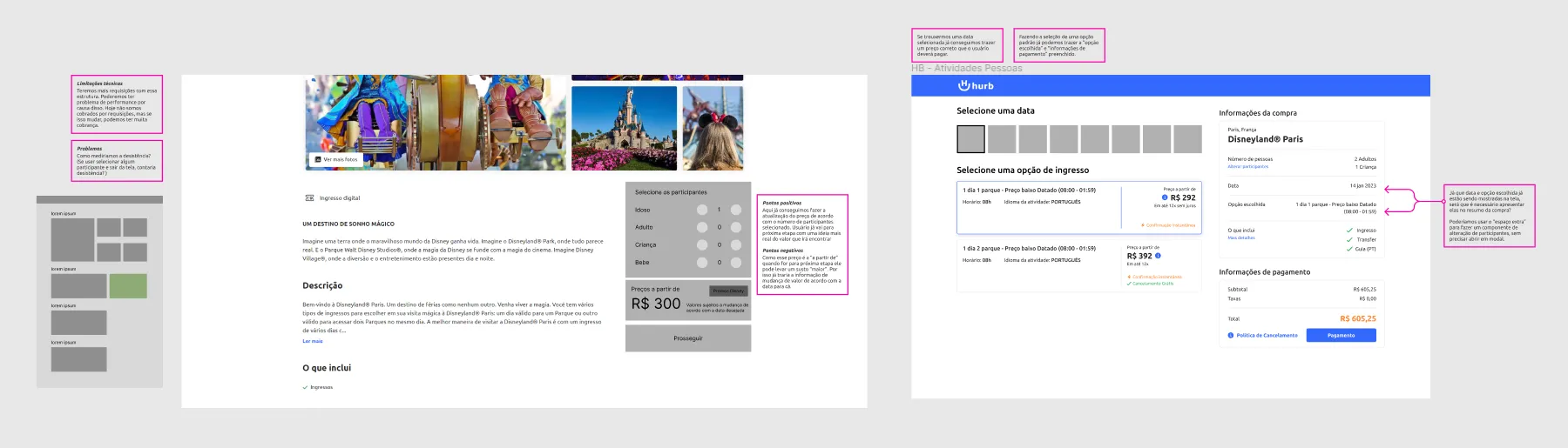 Protótipo de baixa fidelidade na versão desktop.